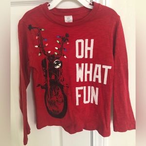 Gap Holiday Christmas Motorcycle Long Sleeve Top Boys Sz. 4T